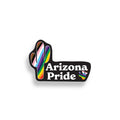 Arizona Pride sticker with rainbow design on a white background