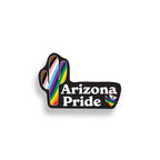 Arizona Pride sticker with rainbow design on a white background