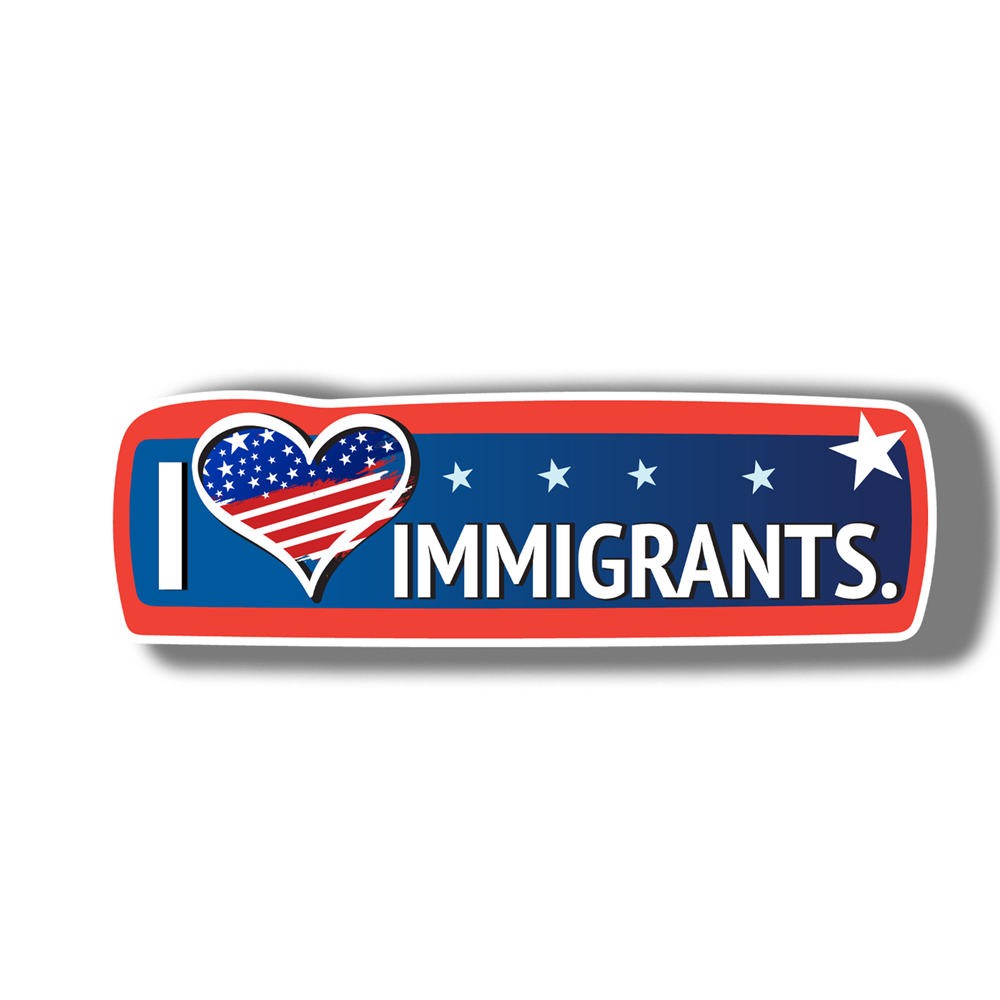 I Love Immigrants Vinyl Sticker