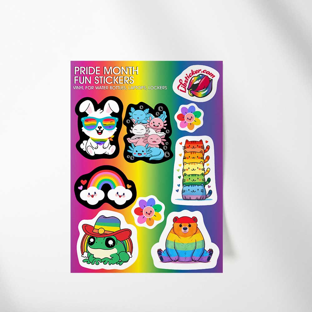 Fun Animals Pride LGBTQIA+ Sticker Sheet