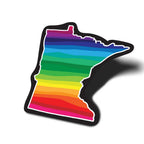 Colorful rainbow-shaped state of MN on a white background