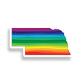 State of Nebraska colored with rainbow colors