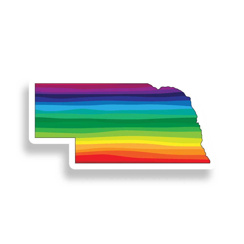 State of Nebraska colored with rainbow colors