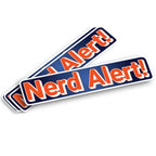 'Nerd Alert!' sticker on a white background