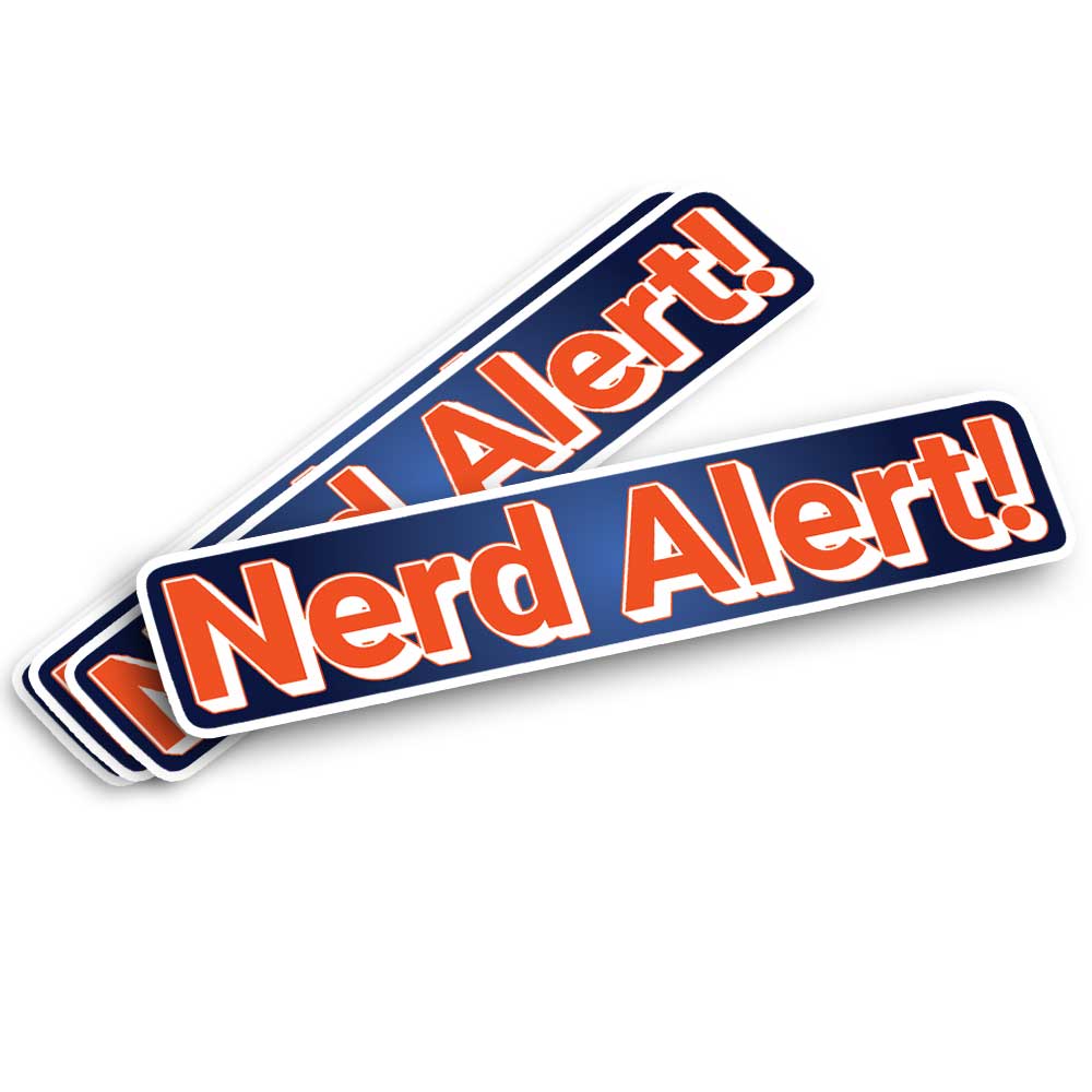 'Nerd Alert!' sticker on a white background