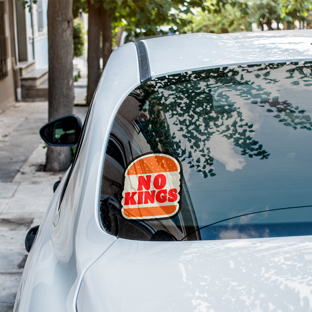 No Kings Burger King Parody Sticker