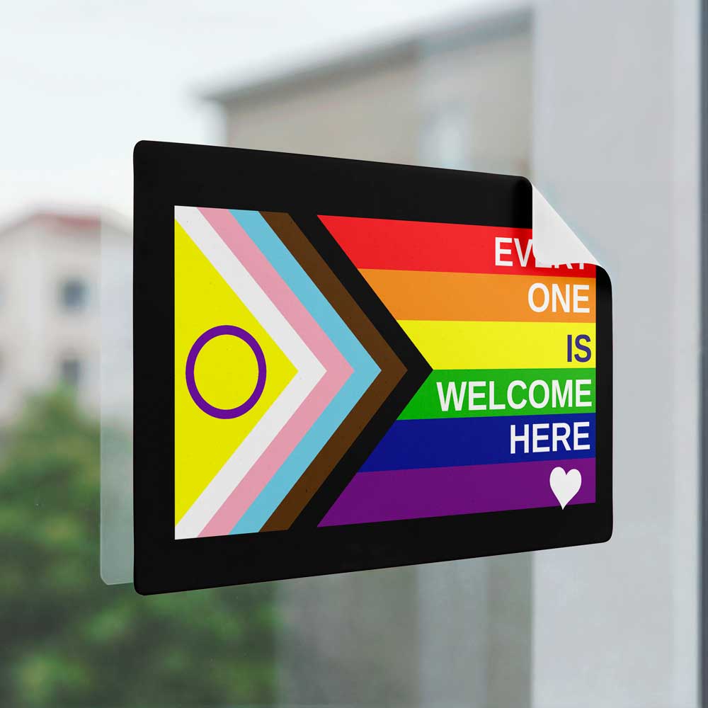 Everyone is Welcome Here Pride Flag Vinyl Sticker