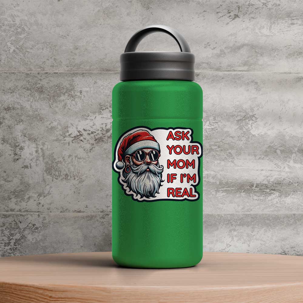 Santa Knows Your Mom Vinyl Sticker