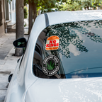 Marijuana pot weed sticker on a white car